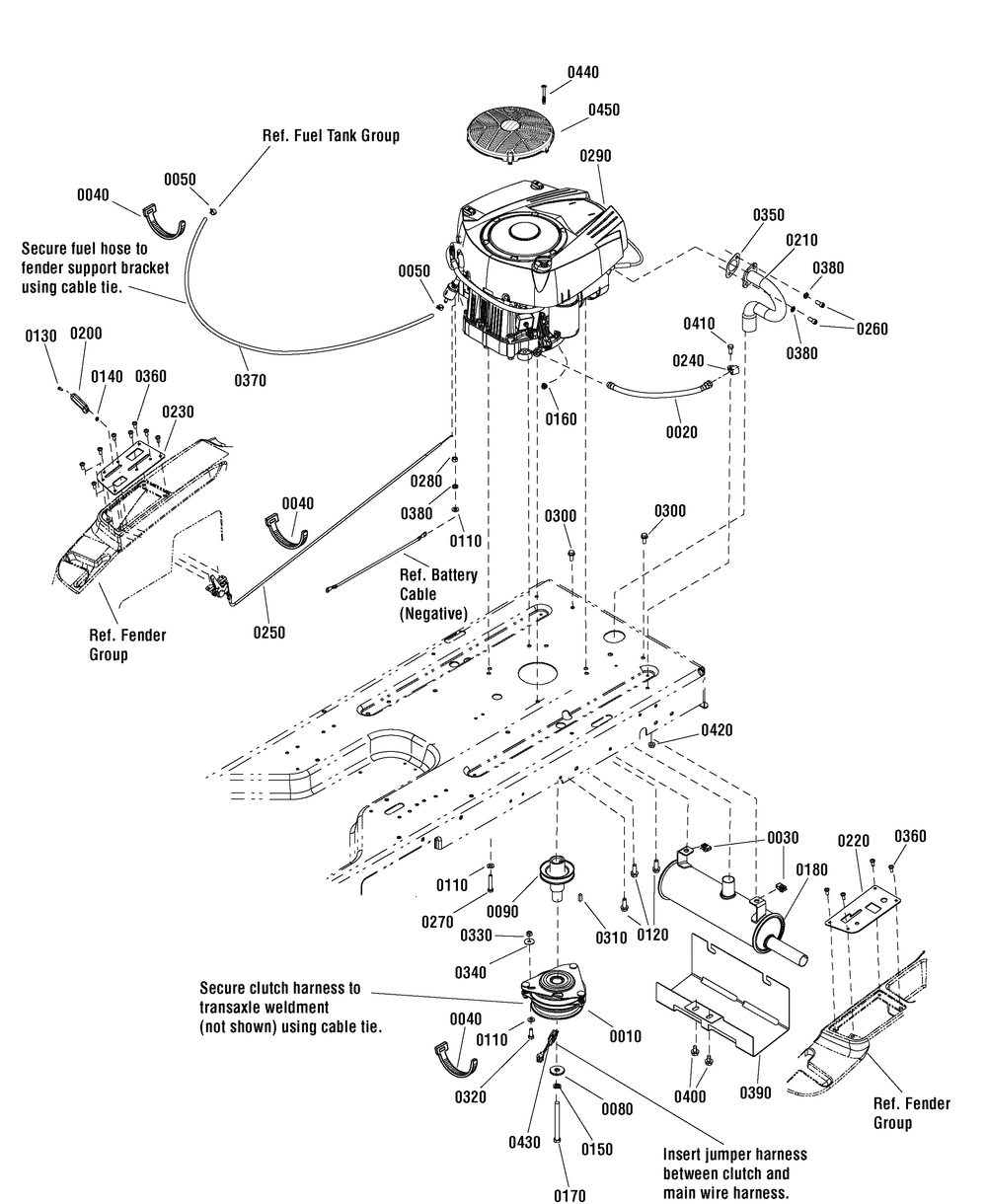 Engine Group - 21hp Briggs And Stratton (7502254) Diagram and Parts List for 107280063-7800753A,ZTS7000 2011 Briggs and Stratton Lawn Tractor Accessories